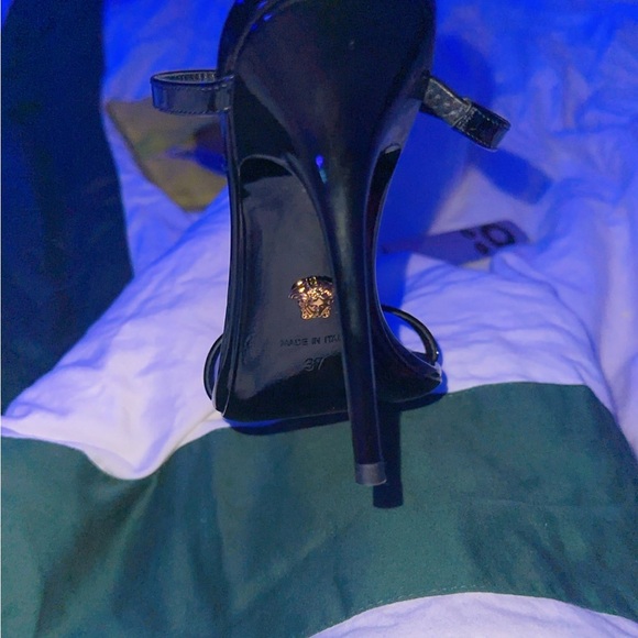 Versace Black Heels with Gold Accents - Picture 3 of 3